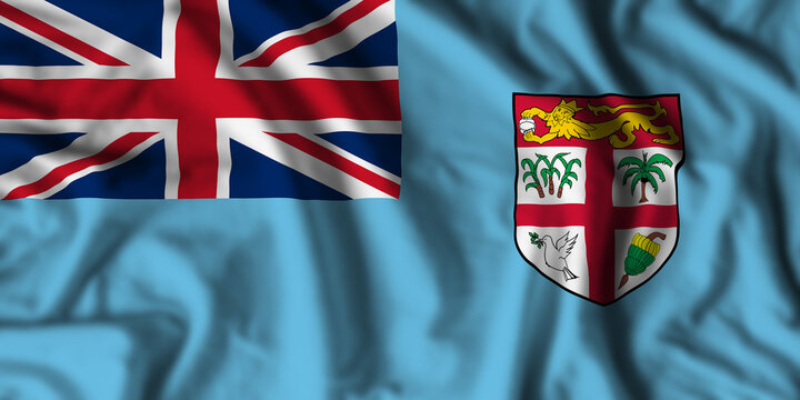 Fiji flag realistic waving