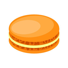 Macaroon honey on a white background. Vector illustration.