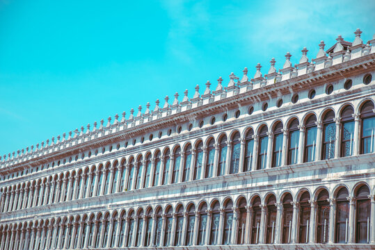 view of procuratie vecchie building in venice italy
