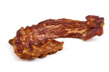 Cold smoked pork ribs, isolated on white background. High resolution image.