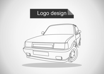 continuous line drawing of motor car