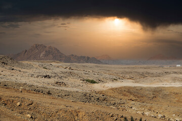 A dust storm is coming in the desert of Israel © ValeriyMashuk