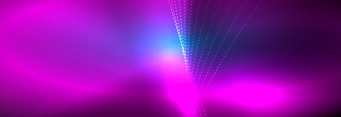 Neon shiny color background with light glowing wave line particles. Wallpaper background, design templates for business or technology presentations, internet posters or web brochure covers