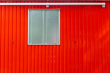 Rote Wand von einem Bauwagen, Nordrhein-Westfalen, Deutschland, Europa