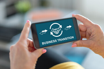 Business transition concept on a smartphone