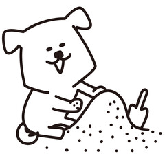 色加工ok いぬ素材No.30 砂遊び