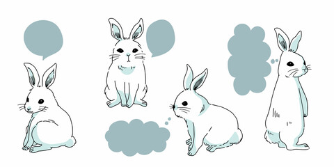 可愛いうさぎの吹き出しアイコン