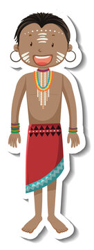 recommend clip art: African tribal man cartoon character sticker