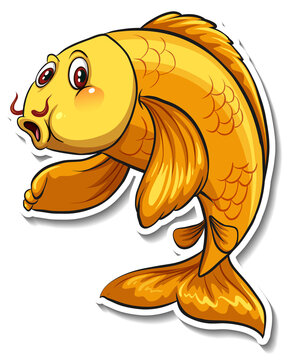 recommend clip art: Koi carp fish cartoon sticker