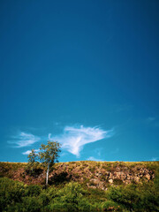 Blue sky and one cloud