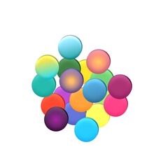 3d colorful circle white background