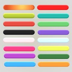 Set of colorful web buttons for menu various color white background 3d