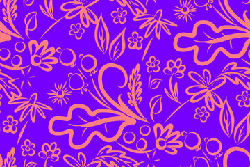Fototapeta na wymiar Folk style seamless pattern.Can be used as wrapping paper, wallpaper, textile design. Limited number of colors.