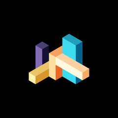 Abstract background. 3d cubes, cubic elements and blocks. Techno or business concept for wallpaper, banner, background, landing page