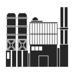 Factory building vector icon.Black vector icon isolated on white background factory building.
