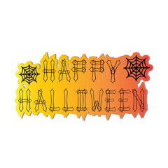 Happy Halloween Hand Lettering Text On White Background. Handwritten Halloween Brush Lettering. Typography Print For Flyer, Poster, Greeting Card, Banner and Invitation. Hand drawn Lettering Text.