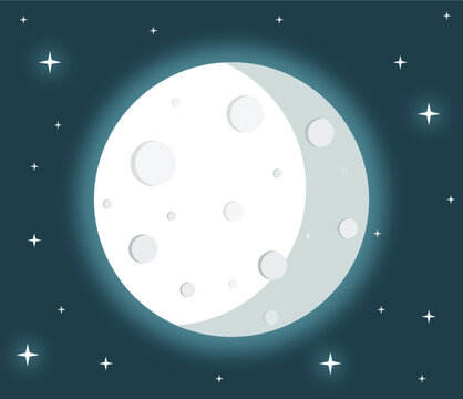 moon and stars landscape  illustration 