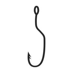 Fish hook vector icon.Black vector icon isolated on white background fish hook.