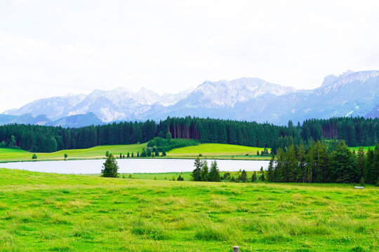 Attlesee in the Allg&auml;u in Bavaria. Landscape shot at the lake.