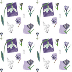 Spring flowers. Seamles pattern.