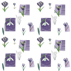 Spring flowers. Seamles pattern.