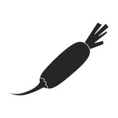 Radish vector icon.Black vector icon isolated on white background radish.