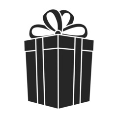 Gift box vector icon.Black vector icon isolated on white background gift box .