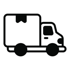 Delivery black filled line icon, Black Friday glyph style store or market shopping commerce, shop sale icon design.