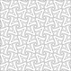 Vector pattern with symmetrical elements . Repeating geometric tiles from striped elements. black patterns.