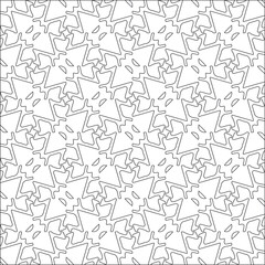 Seamless vector pattern in geometric ornamental style. Black pattern.