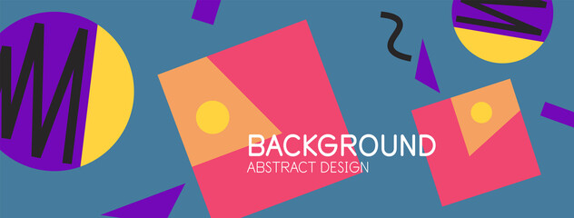 Obraz premium Abstract background. Blocks, lines, triangles, circles composition. Techno or business concept for wallpaper, banner, background, landing page