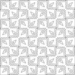 Seamless vector pattern in geometric ornamental style. Black pattern.