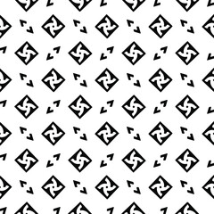 Seamless vector pattern in geometric ornamental style. Black pattern.