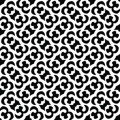 Seamless vector pattern in geometric ornamental style. Black pattern.