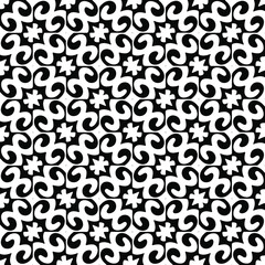 Seamless vector pattern in geometric ornamental style. Black pattern.