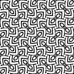 : Seamless vector pattern in geometric ornamental style. Black pattern.