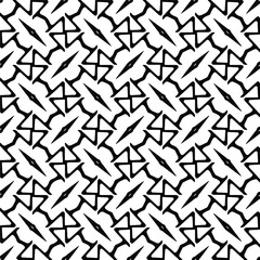 : Seamless vector pattern in geometric ornamental style. Black pattern.