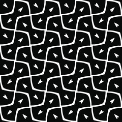 Seamless vector pattern in geometric ornamental style. Black  pattern.