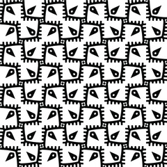 Seamless vector pattern in geometric ornamental style. Black  pattern.