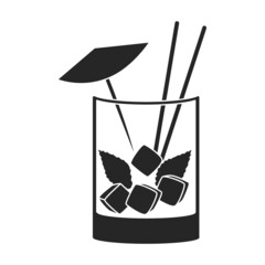 Summer cocktail vector icon.Black vector icon isolated on white background summer cocktail.