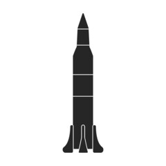 Space rocket vector icon.Black vector icon isolated on white background space rocket.