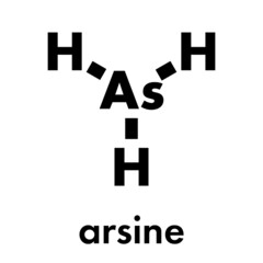 Fototapeta premium Arsine molecule. Inorganic arsenic compound. Skeletal formula.