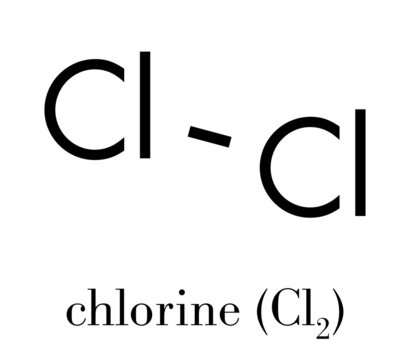 Elemental chlorine (Cl2). Skeletal formula.