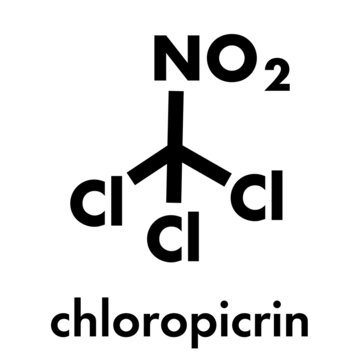 Chloropicrin soil fumigant molecule. Skeletal formula.