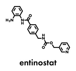 Entinostat cancer drug molecule (HDAC inhibitor). Skeletal formula.
