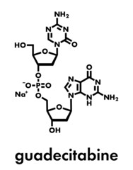 Guadecitabine cancer drug molecule (DNA methyltransferase inhibitor). Skeletal formula.