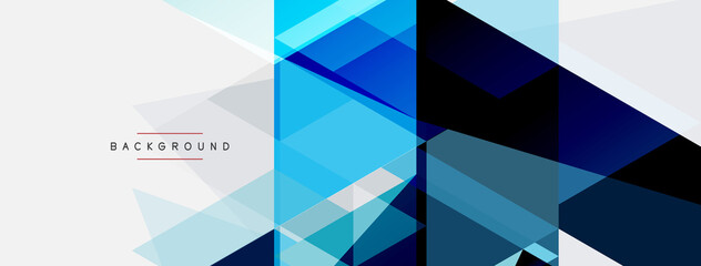 Obraz premium Color triangles composition, geometric abstract background. Techno or business concept, pattern for wallpaper, banner, background, landing page