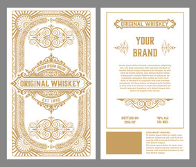 Whiskey label with old frames