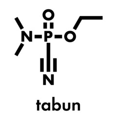 Tabun nerve agent molecule (chemical weapon). Skeletal formula.