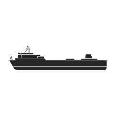 Obraz premium Barge vector icon.Black vector icon isolated on white background barge.